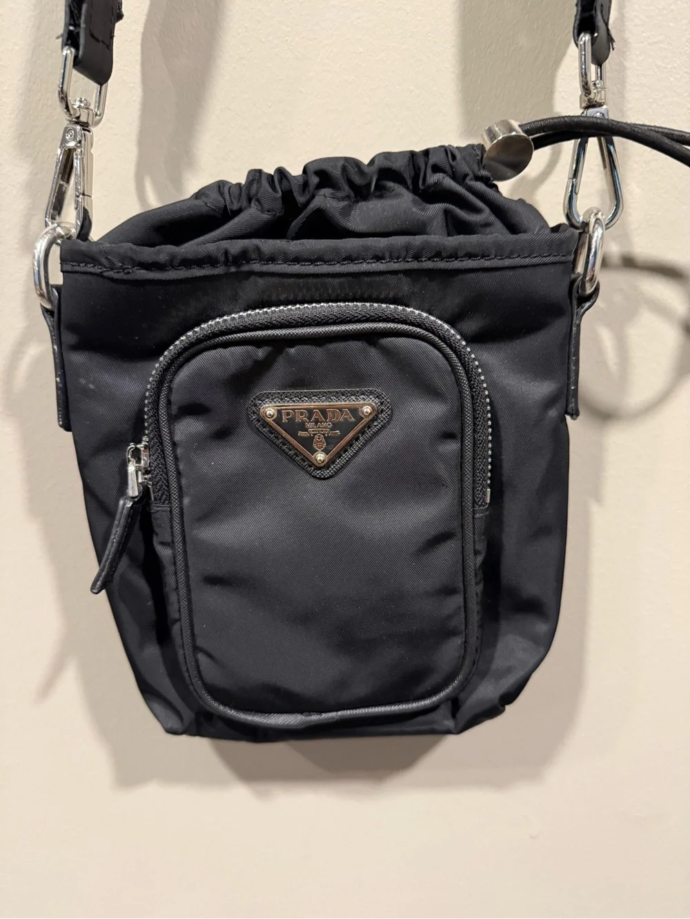 Prada Black Nylon Crossbody Pouch Unisex, thrifted! 🚨OPEN TO OFFERS🚨